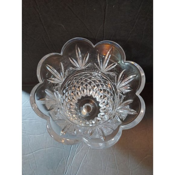 Bohemia Czech Republic Cut 24% Lead Crystal Vase 8" Pineapple Shape - Picture 5 of 9